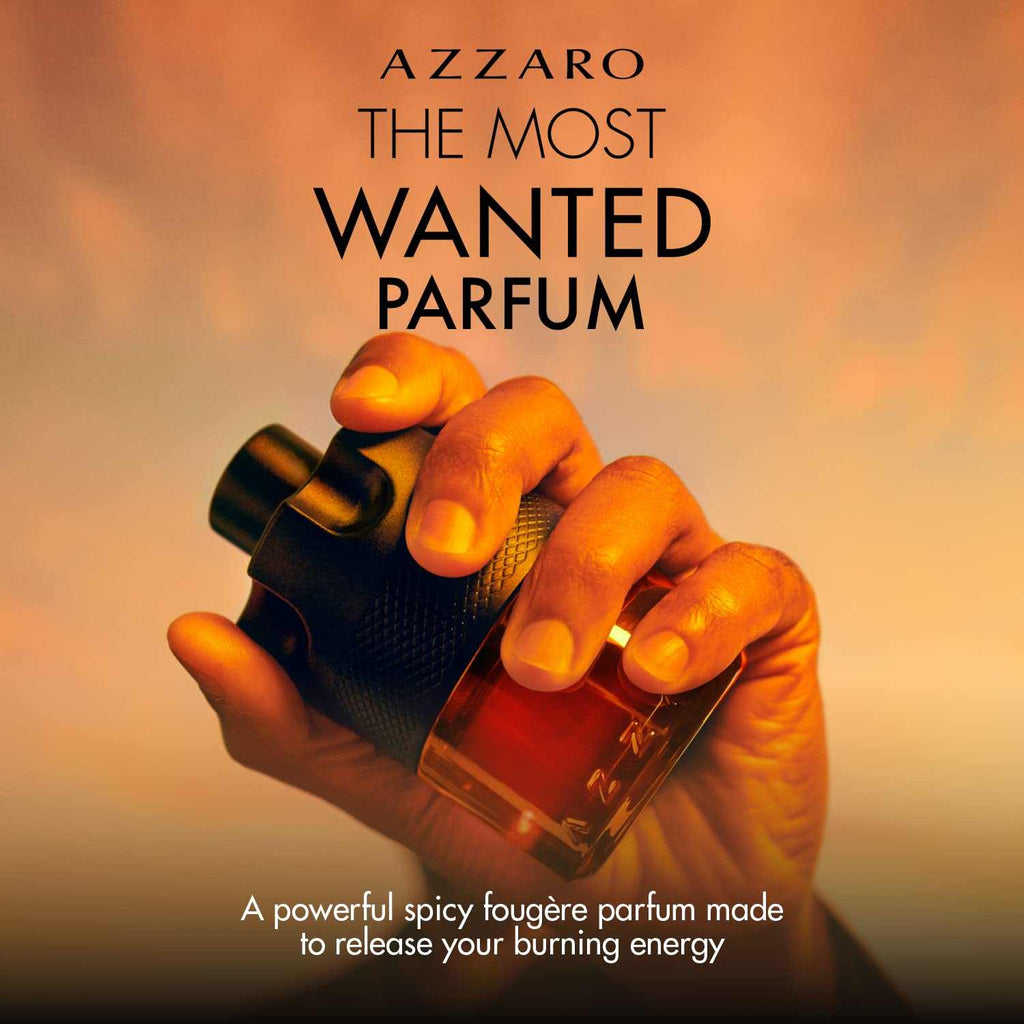 AZZARO The Most Wanted Parfum Pour Lui - Parfum Homme - Fougère Ambré Épicé - Gingembre, Vanille Bourbon & Bois Ambré - Tenue Longue Durée - Spray Vaporisateur
