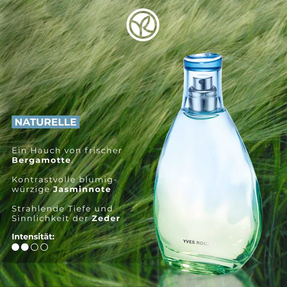 Yves Rocher NATURELLE - Eau de Toilette Damen - Frische Bergamotte, Jasmin und Zeder - Natürlich erfrischender Duft für jeden Tag - 75 ml
