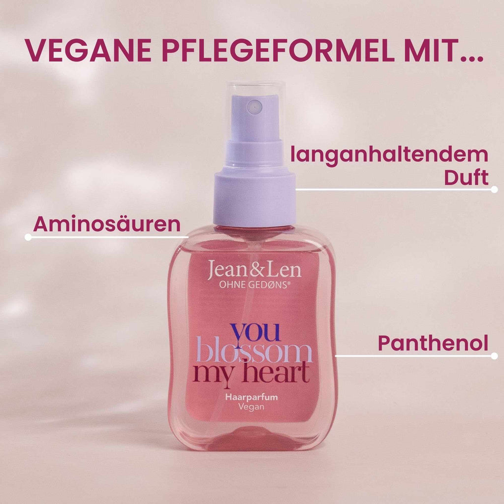 Jean & Len Haarparfum you’re my coco vanilla, duftet nach Kokos & süßer Vanille, pflegende Formel, für alle Haartypen geeignet, beschwert das Haar nicht, vegan Hair Perfume, ohne Silikone, 105 ml