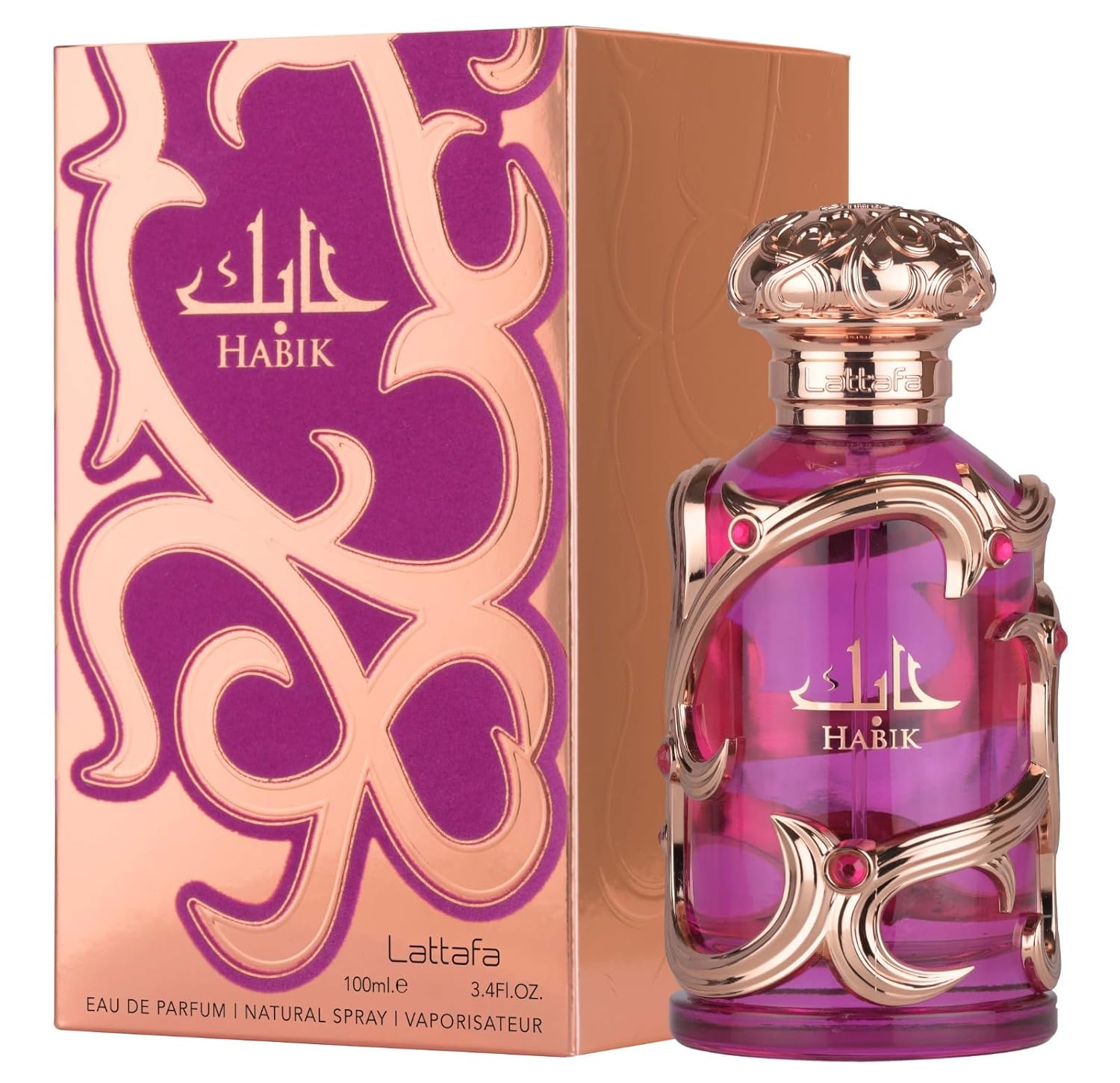 Lattafa Habik - Floral, Fruity, Fresh, Musky, Eau de Parfum, Spray, Long-Lasting Fragrance for Women, 100 ml
