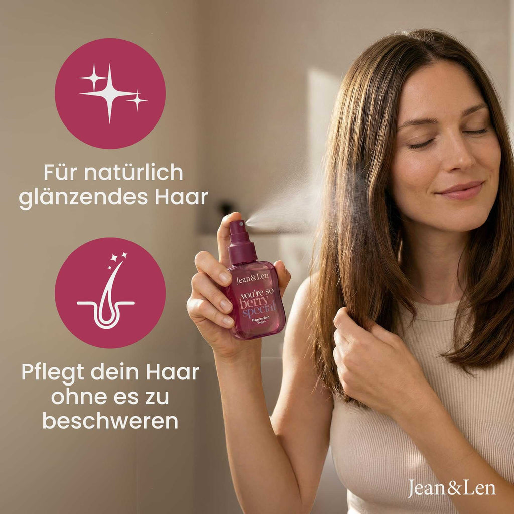 Jean & Len Haarparfum you’re my coco vanilla, duftet nach Kokos & süßer Vanille, pflegende Formel, für alle Haartypen geeignet, beschwert das Haar nicht, vegan Hair Perfume, ohne Silikone, 105 ml