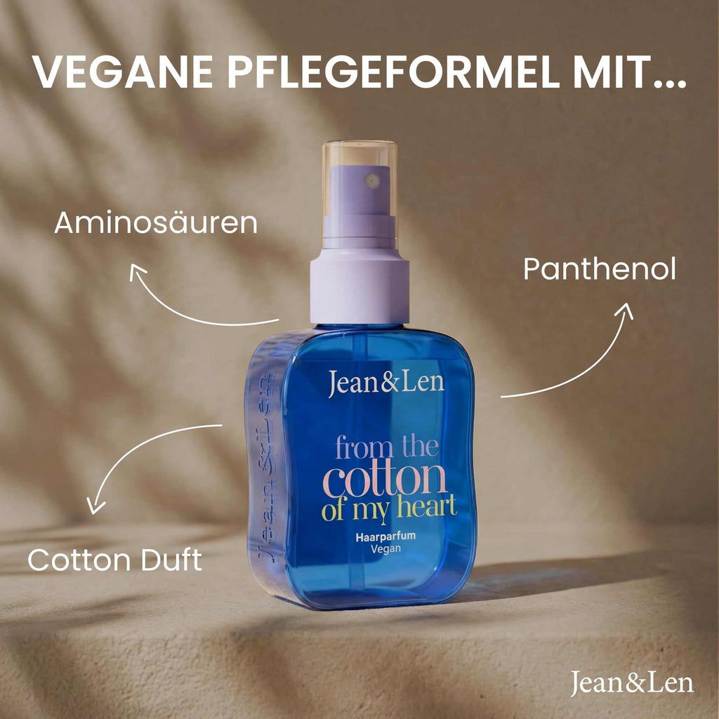 Jean & Len Haarparfum you’re my coco vanilla, duftet nach Kokos & süßer Vanille, pflegende Formel, für alle Haartypen geeignet, beschwert das Haar nicht, vegan Hair Perfume, ohne Silikone, 105 ml