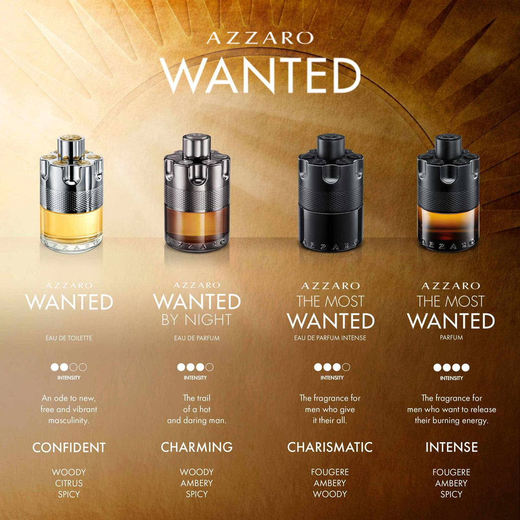 AZZARO The Most Wanted Parfum Pour Lui - Parfum Homme - Fougère Ambré Épicé - Gingembre, Vanille Bourbon & Bois Ambré - Tenue Longue Durée - Spray Vaporisateur