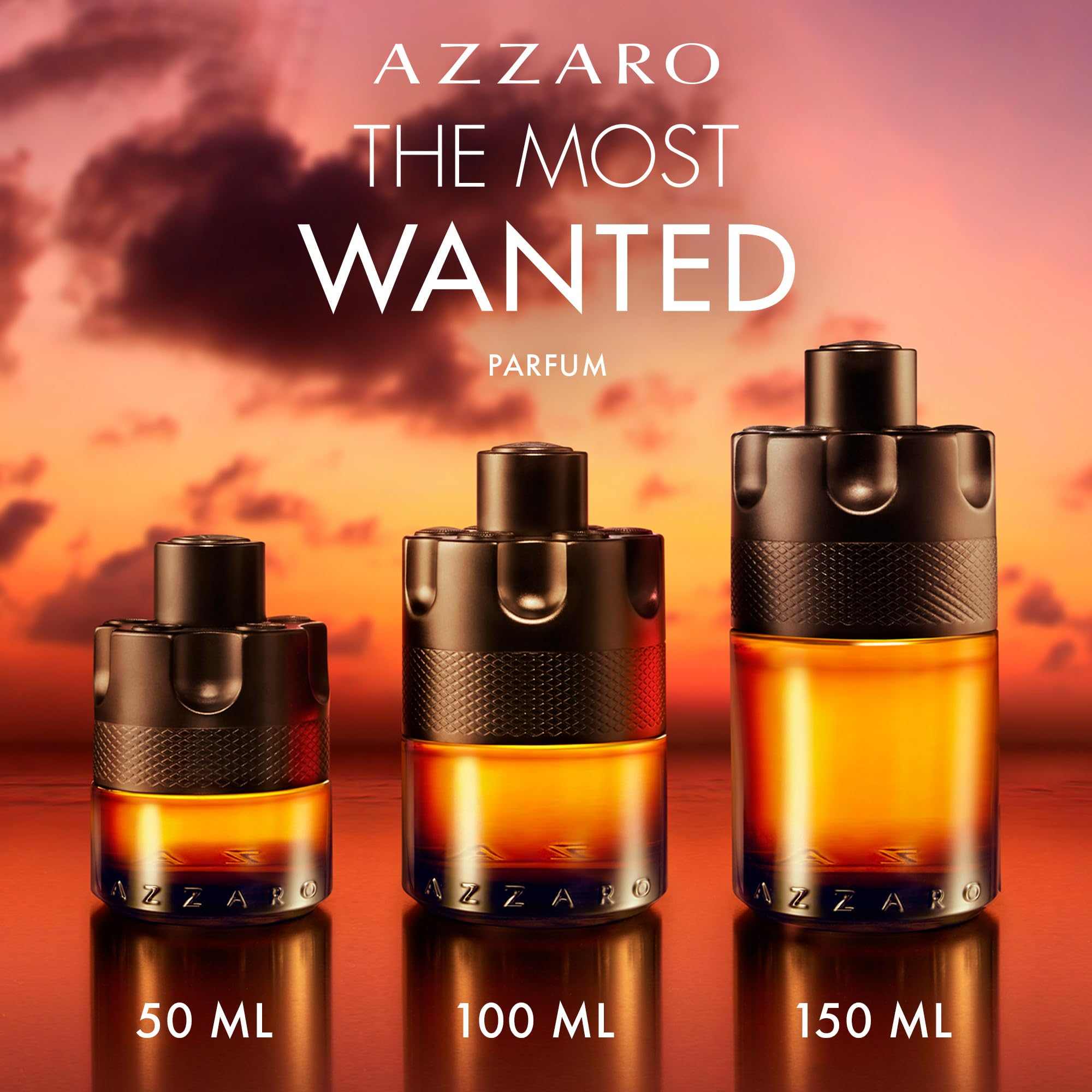 AZZARO The Most Wanted Parfum Pour Lui - Parfum Homme - Fougère Ambré Épicé - Gingembre, Vanille Bourbon & Bois Ambré - Tenue Longue Durée - Spray Vaporisateur